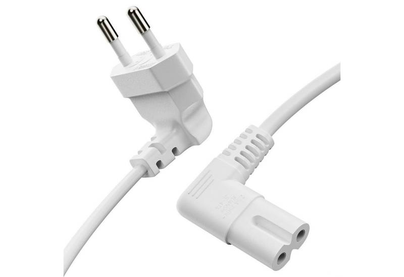 conecto conecto Strom-Kabel, Euro-Stecker 90° auf C7 IEC-Buchse 90°, Euro-Ne Stromkabel, (500 cm) von conecto