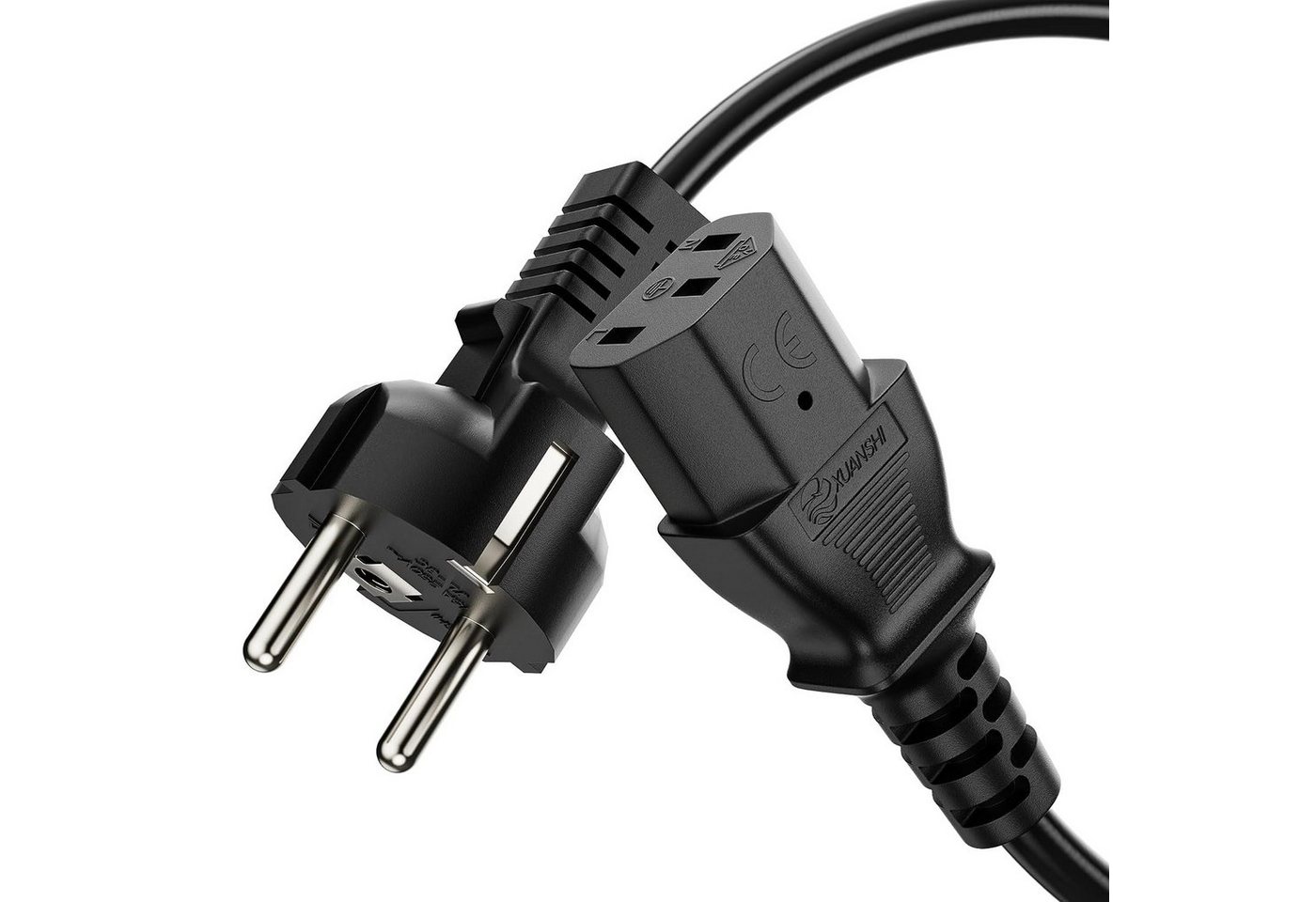 conecto conecto Strom-Kabel, Schutzkontakt-Stecker gerade auf C13 IEC-Buchse Stromkabel, (200 cm) von conecto