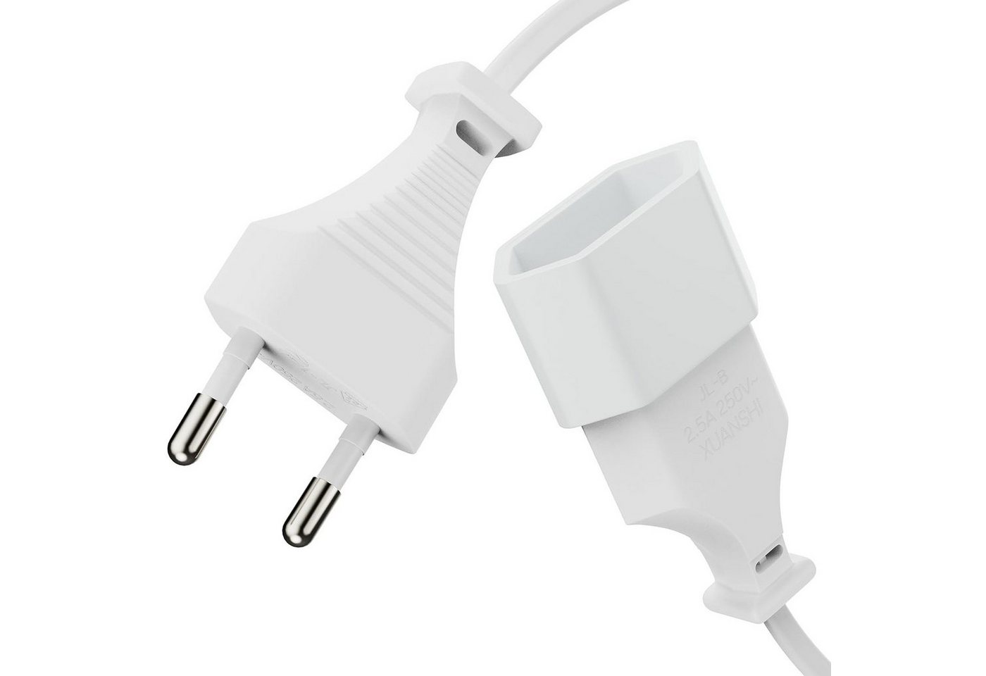 conecto conecto Strom-Kabel-Verlängerung, Euro-Stecker gerade auf Euro-Buchse Stromkabel, (500 cm) von conecto