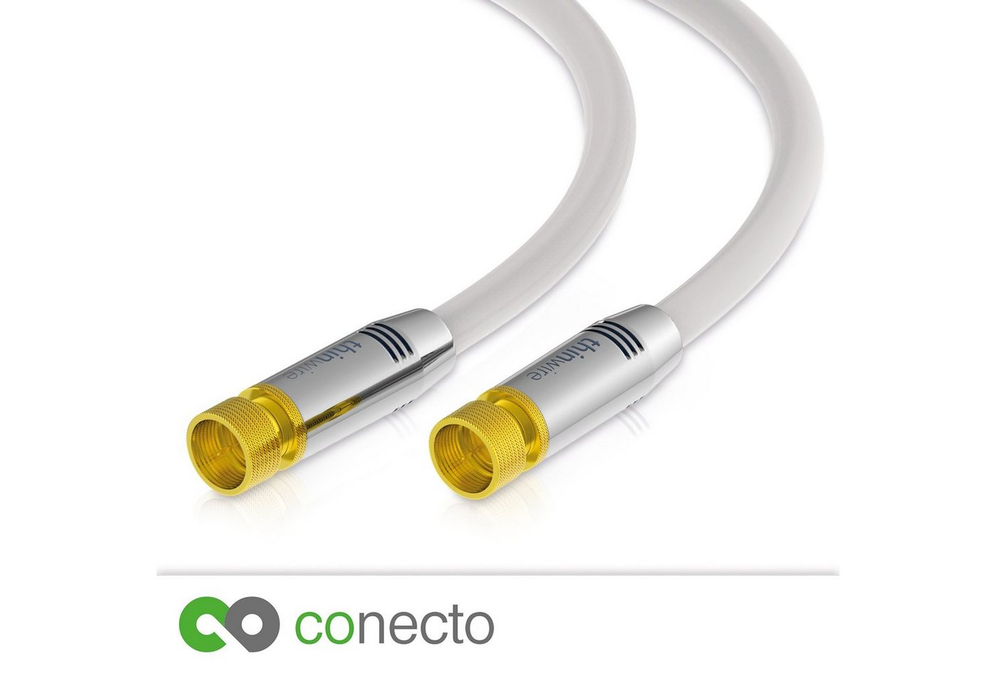 conecto conecto thinwire Premium HDTV SAT Anschlusskabel (Koaxialkabel, F-Stec SAT-Kabel, (200 cm) von conecto