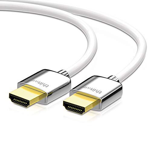 conecto thinwire Premium High Speed HDMI Kabel mit Ethernet (UHD, 4K 2160p, 3D, Full HD, 1080p, HEAC, ARC) weiß 2,00m von conecto