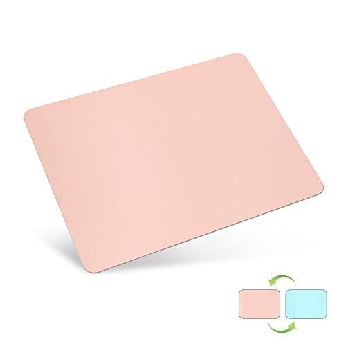 conisy Mauspad Leder, 30x25cm Mousepad, Wasserdicht Doppelseitige Mausunterlage für Büro zu Hause PC, Computer und Laptop (Rosa & Hellblau) von conisy