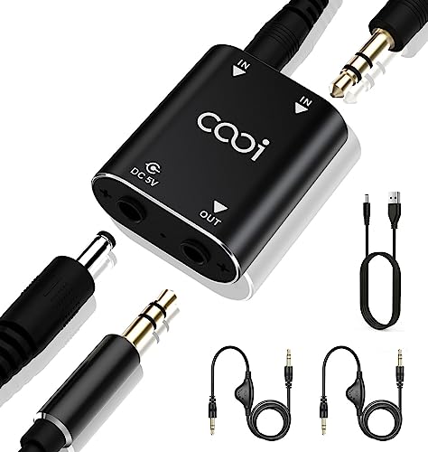 Cooidea 2-Kanal-Mischpult – Metallgehäuse, AUX-Stereo-Audiomixer, 2-In-1-Out-Mini-DJ-Mischer, Inklusive Zwei Audiokabeln mit Einstellbarer Lautstärke – für PC, Telefon, Laptop, Kopfhörer. von cooidea