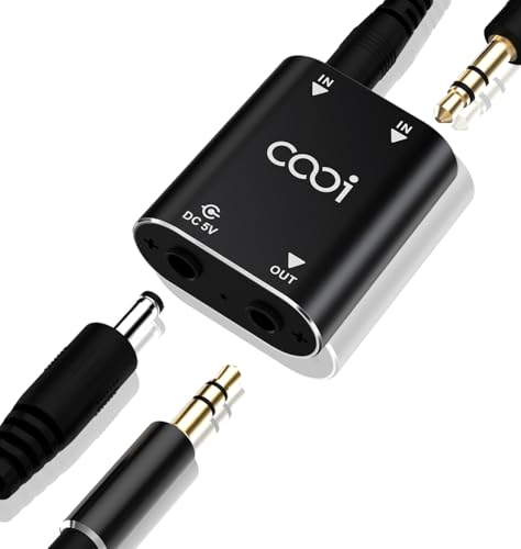 Cooidea 2-Kanal Stereo Audio Mixer - Metallgehäuse, AUX-Schnittstelle unterstützt 2 Eingänge und 1 Ausgang, Mini Mischpult inklusive 1 Meter Audio-Kabel - Für PC, Telefon, Laptop, Kopfhörer von cooidea