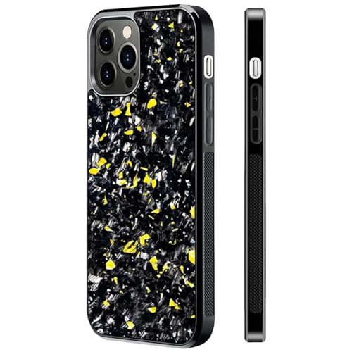 cookx Forged Carbon Fiber Phone Case,Magnetic Case Cover for iPhone Shockproof Phone Case,Support Wireless Charging (for iPhone 12 Pro Max,Yellow) von cookx