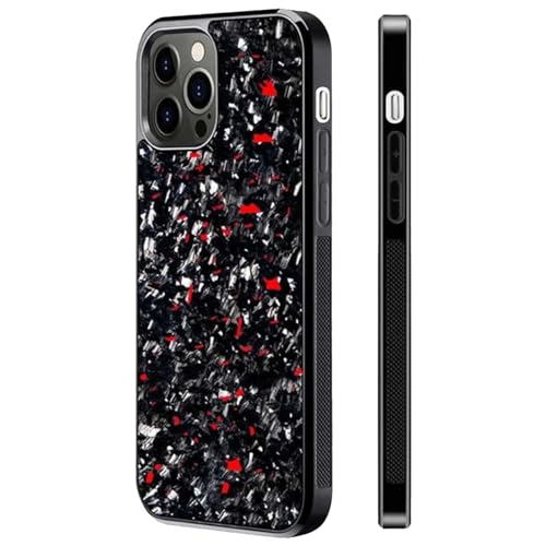cookx Forged Carbon Fiber Phone Case,Magnetic Case Cover for iPhone Shockproof Phone Case,Support Wireless Charging (for iPhone 14 Pro Max,Red) von cookx