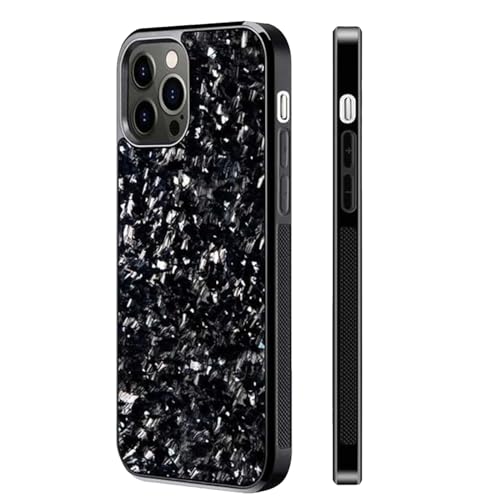 cookx Forged Carbon Fiber Phone Case,Magnetic Case Cover for iPhone Shockproof Phone Case,Support Wireless Charging (for iPhone 12 Pro,Silver) von cookx