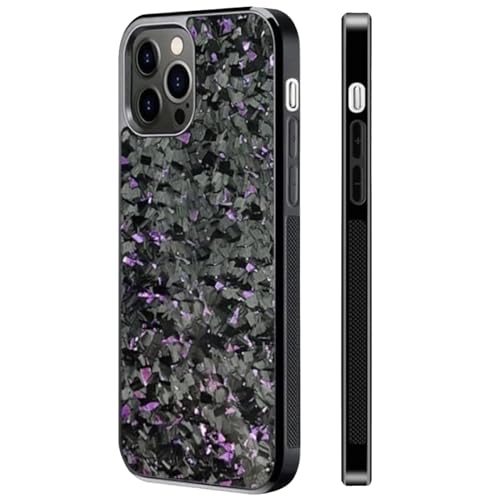 cookx Forged Carbon Fiber Phone Case,Magnetic Case Cover for iPhone Shockproof Phone Case,Support Wireless Charging (for iPhone 12 Pro Max,Purple) von cookx