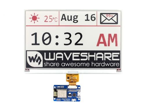 Coolwell 7.5 Inch E-Paper Display HAT Module 800x480 E-Ink Electronic Paper Screen White/Black/Red for Raspberry Pi/Arduino/STM32/Jetson Nano with WiFi e-Paper ESP8266 Driver Board von coolwell