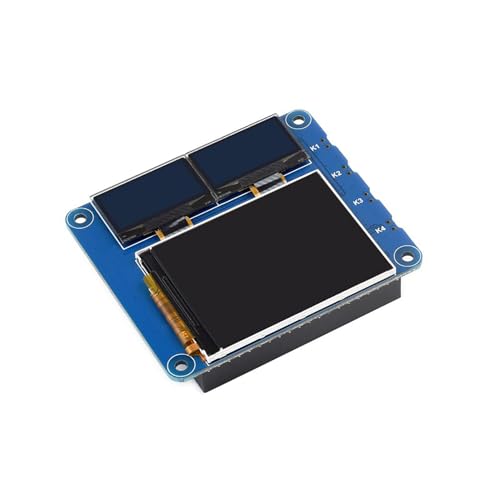Coolwell OLED/LCD HAT for Raspberry Pi 4B+ 4B 3B+ 3B 2B+ Zero W WH 2W with 2inch IPS LCD Main Screen and Two 0.96inch Blue OLED Secondary Screens 40PIN GPIO Header von coolwell