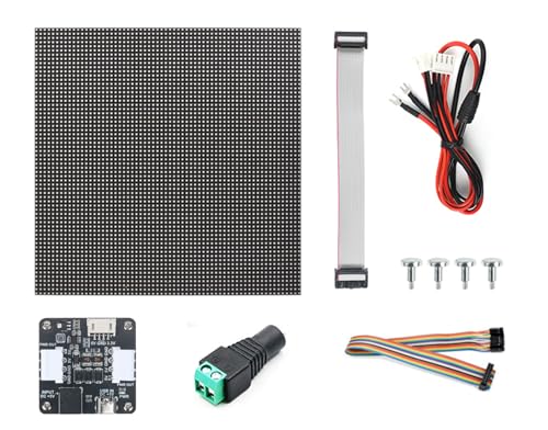 Coolwell RGB LED Matrix Panel for Raspberry Pi for Arduino Full Color 64x64 LED Panel 192x192 mm 3mm Pitch 4096 LEDs with Power Adapter Board von coolwell