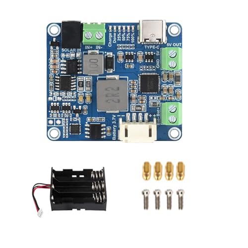 Coolwell Solar Power Manager Module (D) Fits Raspberry Pi/Jetson Nano/Arduino Supports Type-C Power Adapter or 6V~24V Solar Panel with Battery Holder (Not Include 18650) von coolwell