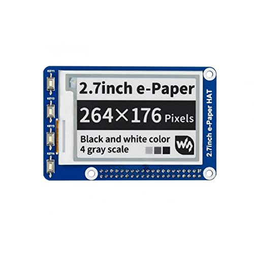 Coolwell Waveshare 2.7inch E-Ink Display HAT Epaper Display 264x176 Black White Color E-Paper Screen for Raspberry Pi 4B+ 4B 3B+ 3B 2B+ Zero Jetson Nano for Arduino von coolwell