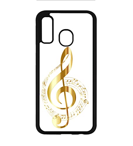 coque-personnalisable Fall für Samsung Galaxy A40 Violinschlüssel - Musiktheorie - Musiker - schwarzer weicher TPU-Fall (Galaxy A40) von coque-personnalisable