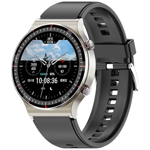 cosescos Smartwatch Für Android Und IOS Smartwatch Mit Blutdruckmessung Blutsauerstoffmessung EKG Pulsmesser Vorhofflimmern Schrittzähler Gesundheitsuhr IP68 Smart Watch (Silber) von cosescos