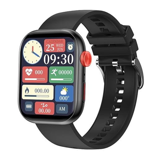 Smartwatch mit Blutsauerstoff- und Herzfrequenzüberwachung, Bluetooth-Anruf, 2-Zoll-HD-Bildschirm, IP68 wasserdicht, 100+ Sportmodi, 7-Tage-Batterie, intelligente Benachrichtigungen (Schwarz) von cosescos
