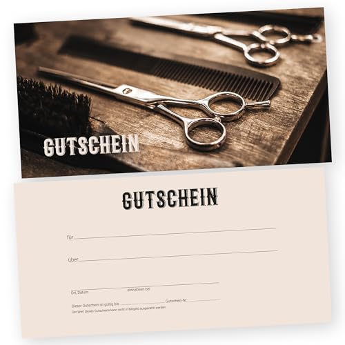cosmeticPlus 50 Friseurgutscheine BARBERSHOP für Friseure Gutscheinkarten Gutscheine Geschenkgutscheine von cosmeticPlus
