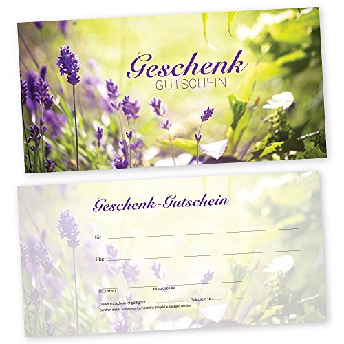 cosmeticPlus 50 Geschenk – Gutscheinkarten MIT BUNTEM SOMMERWIESEN-MOTIV Gutscheine Geschenkgutscheine von cosmeticPlus