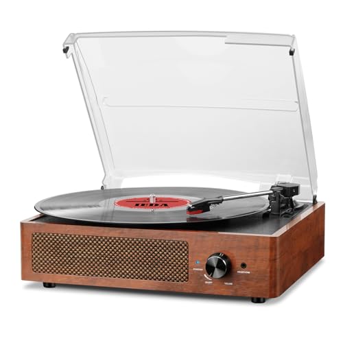 Plattenspieler aus Vinyl mit integriertem Bluetooth-Empfänger und 2 Stereo-Lautsprechern, 3 Geschwindigkeiten, 3 Größen, tragbarer Retro-Schallplattenspieler für Unterhaltung und Heimdekoration, Plattenspieler aus Vinyl mit integriertem Bluetooth-Empfänger und 2 Stereo-Lautsprechern, 3 Geschwindigkeiten, 3 Größen, tragbarer Retro-Schallplattenspieler für Unterhaltung und Heimdekoration, von cotsoco