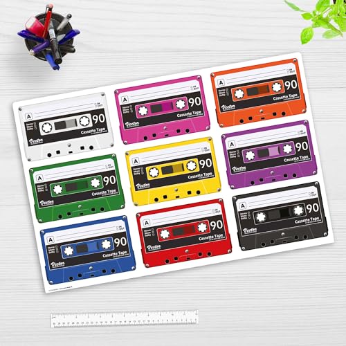 Schreibtischunterlage Kinder und Erwachsene – “Bunte Kassetten“ – aus erstklassigem Vinyl (Kunststoff) – 60 x 40 cm – Rutschfeste Schreibunterlage mit bestem Schutz – Made in Germany von coveryourdesk www.cover-your-desk.de