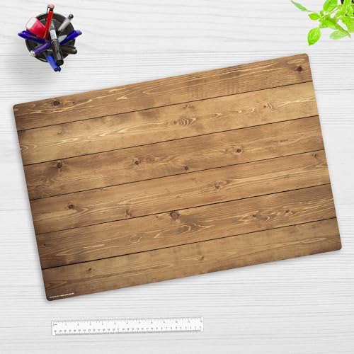Schreibtischunterlage Kinder und Erwachsene – “Holz“ – aus erstklassigem Vinyl (Kunststoff) – 60 x 40 cm – Rutschfeste Schreibunterlage mit bestem Schutz – Made in Germany von coveryourdesk www.cover-your-desk.de