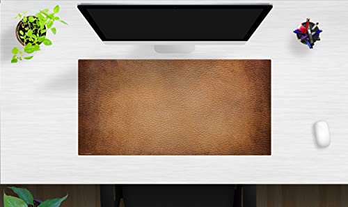 Schreibtischunterlage – Leder Optik braun – 80 x 40 cm – Schreibunterlage aus Premium Vinyl – Made in Germany von coveryourdesk www.cover-your-desk.de