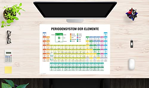 Schreibtischunterlage – Periodensystem der Elemente deutsch – 70 x 50 cm – Schreibunterlage aus Premium Vinyl – Made in Germany von coveryourdesk www.cover-your-desk.de
