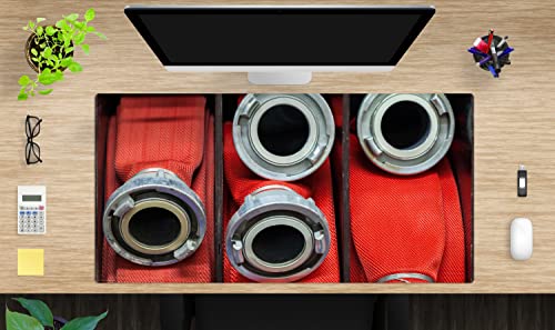 Schreibtischunterlage XXL mit integriertem Mousepad – “Feuerwehrschlauch“ – aus strapazierfähigem Vinyl (Kunststoff) – 100 x 50 – Rutschfeste Schreibunterlage für besten Schutz – Made in Germany von coveryourdesk www.cover-your-desk.de