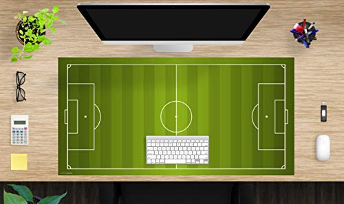 Schreibtischunterlage XXL mit integriertem Mousepad – “Fußballfeld“ – aus strapazierfähigem Vinyl (Kunststoff) – 100 x 50 – Rutschfeste Schreibunterlage für besten Schutz – Made in Germany von coveryourdesk www.cover-your-desk.de