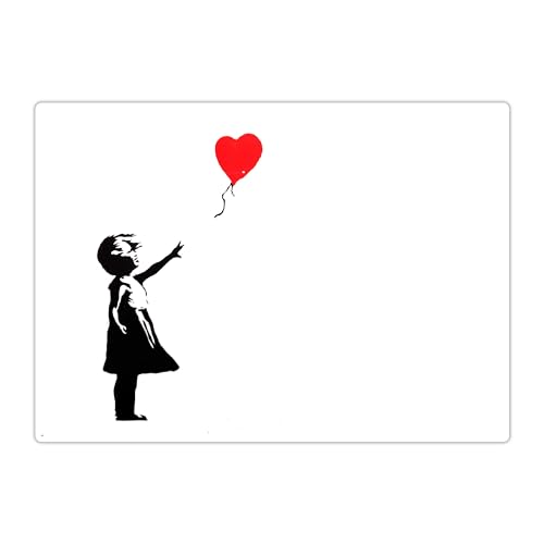 Schreibtischunterlage abwaschbar – 70x50 cm – Banksy – balloon girl – aus premium vinyl – Made in Germany von coveryourdesk www.cover-your-desk.de