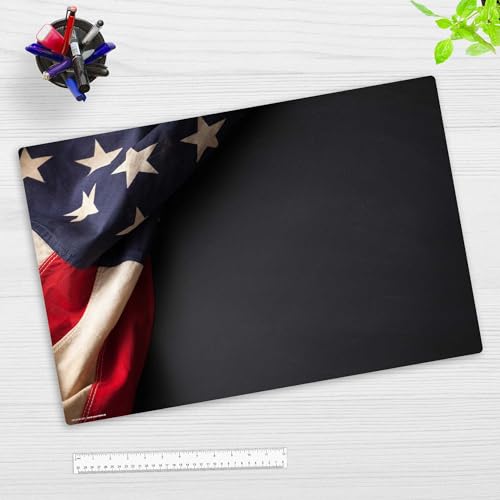 Schreibtischunterlage für Kinder und Erwachsene – “Amerika USA Flagge“ – aus erstklassigem Vinyl (Kunststoff) – 60 x 40 cm – Rutschfeste Schreibunterlage – Made in Germany von coveryourdesk www.cover-your-desk.de