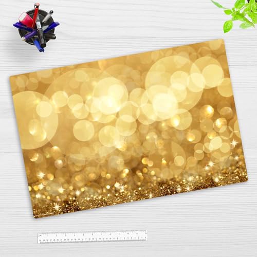 Schreibtischunterlage für Kinder und Erwachsene – “Glänzendes Gold“ – aus erstklassigem, strapazierfähigem Vinyl (Kunststoff -BPA frei) – 60 x 40 cm – Made in Germany von coveryourdesk www.cover-your-desk.de
