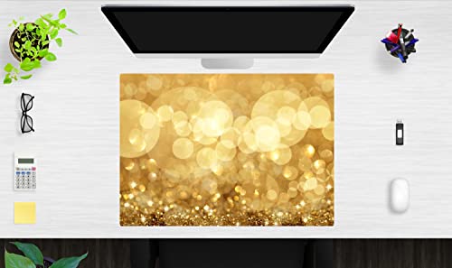 Schreibtischunterlage für Kinder und Erwachsene – “Glänzendes Gold" – aus erstklassigem, strapazierfähigem Vinyl (Kunststoff -BPA frei) – 70 x 50 cm – Made in Germany von coveryourdesk www.cover-your-desk.de