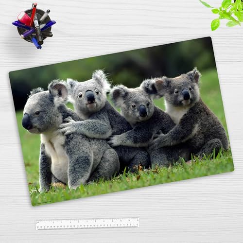 Schreibtischunterlage für Kinder und Erwachsene - Koala Familie - 60 x 40 cm - aus hochwertigem Vinyl - Made in Germany von coveryourdesk www.cover-your-desk.de