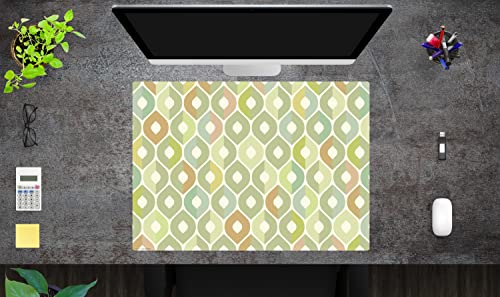 Schreibtischunterlage für Kinder und Erwachsene – “Muster in oliv-grün“ – aus erstklassigem, strapazierfähigem Vinyl (Kunststoff -BPA frei) – 70 x 50 cm – Made in Germany von coveryourdesk www.cover-your-desk.de