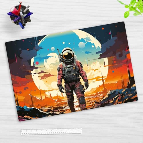 Schreibtischunterlage für Kinder und Erwachsene - Science Fiction Astronaut - 60 x 40 cm - aus hochwertigem Vinyl - Made in Germany von coveryourdesk www.cover-your-desk.de
