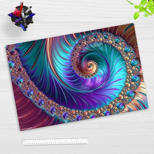 Schreibtischunterlage für Kinder und Erwachsene - lila-blaue Spirale - 60 x 40 cm - aus hochwertigem Vinyl - Made in Germany von coveryourdesk www.cover-your-desk.de