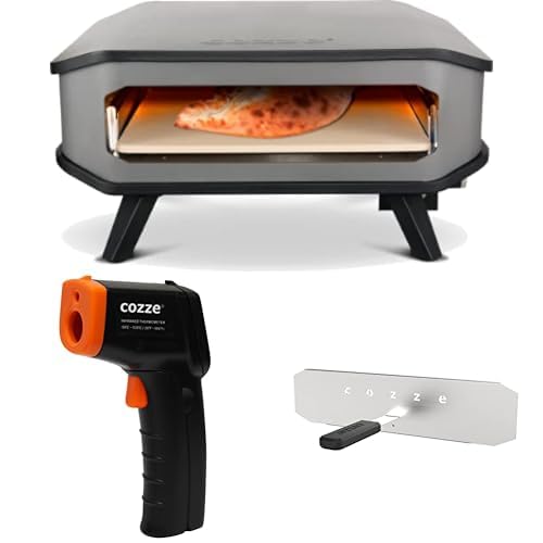cozze Gas-Pizzaofen-Set: 17" Ofen mit Stein, Infrarot-Thermometer, Abdeckung & Edelstahltür – ideal für den Außenbereich cozze Gas-Pizzaofen-Set: 17" Ofen mit Stein, Infrarot-Thermometer, Abdeckung & Edelstahltür – ideal für den Außenbereich von cozze