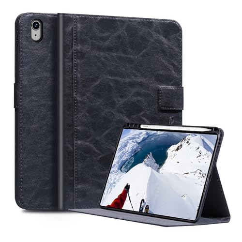 CPNVWA Lederhülle für iPad Air 27,9 cm (11 Zoll) M2 (2024), iPad Air 5. Generation (2022), iPad Air 4. Generation (2020), echtes Leder, langlebig, Smart-Folio mit Stifthalter, kabelloses Laden von von cpnvwa