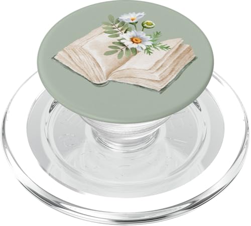 Bookish Teacher, Bibliothekarin Spring Daisy Wildflower, Buchliebhaberin PopSockets PopGrip für MagSafe von cranberrysky retro