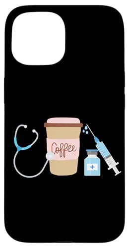 Hülle für iPhone 15 Stethoskop Kaffeeliebhaber Krankenpflege Student Registrierte Krankenschwester von cranberrysky retro