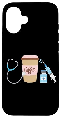 Hülle für iPhone 16 Stethoskop Kaffeeliebhaber Krankenpflege Student Registrierte Krankenschwester von cranberrysky retro