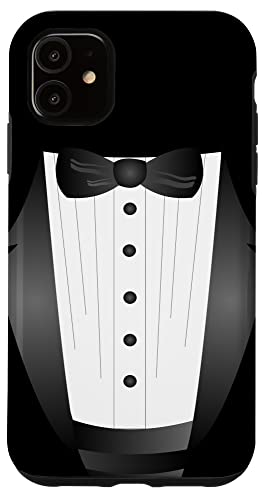 Lustige schwarze Krawatte Event Team Bräutigam Fake Smoking Hülle für iPhone 11 von cranberrysky retro
