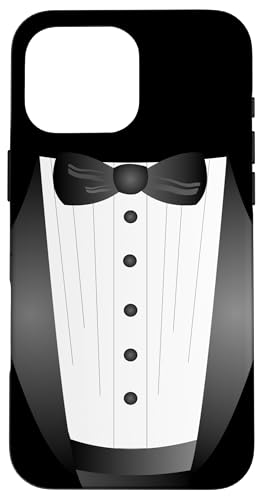 Lustige schwarze Krawatte Event Team Bräutigam Fake Smoking Hülle für iPhone 16 Pro Max Lustige schwarze Krawatte Event Team Bräutigam Fake Smoking Hülle für iPhone 16 Pro Max von cranberrysky retro