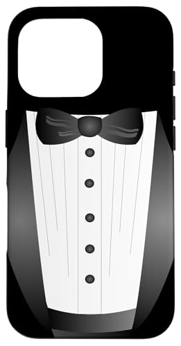 Lustige schwarze Krawatte Event Team Bräutigam Fake Smoking Hülle für iPhone 16 Pro Lustige schwarze Krawatte Event Team Bräutigam Fake Smoking Hülle für iPhone 16 Pro von cranberrysky retro