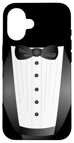 Lustige schwarze Krawatte Event Team Bräutigam Fake Smoking Hülle für iPhone 16 von cranberrysky retro