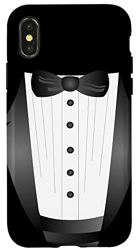Lustige schwarze Krawatte Event Team Bräutigam Fake Smoking Hülle für iPhone X/XS von cranberrysky retro