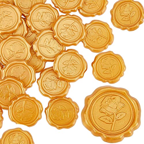 CRASPIRE 25 STÜCK Klebende Wachssiegel-Aufkleber, Selbstklebende Siegellack-Stempel-Rosen-Aufkleber Zum Versiegeln von Umschlagkarten Geschenkverpackung Scrapbooking von craspire