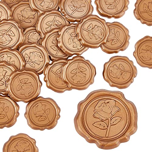 CRASPIRE 25 STÜCK Klebende Wachssiegel-Aufkleber, Selbstklebende Siegellack-Stempel-Rosen-Aufkleber Zum Versiegeln von Umschlagkarten Geschenkverpackung Scrapbooking von craspire