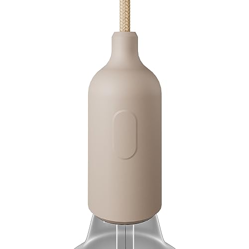 creative cables - Kit E27 Lampenfassung aus Silikon mit Schalter und verdeckter Zugentlastung - Desert Brown von creative cables